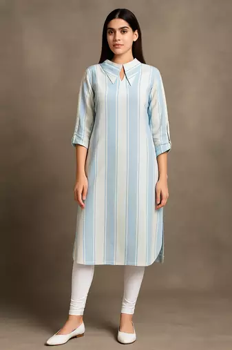 Stripe Digital Printed Cotton Kurti