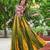 GREEN YELLOW KUTCHI GAMTHI WORK CHINNON NAVRATRI STITCHED LEHENGA CHOLI