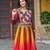 MAROON YELLOW KUTCHI GAMTHI WORK CHINNON NAVRATRI STITCHED LEHENGA CHOLI
