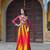 MAROON YELLOW KUTCHI GAMTHI WORK CHINNON NAVRATRI STITCHED LEHENGA CHOLI