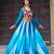 SKY BLUE KUTCHI GAMTHI WORK CHINNON NAVRATRI STITCHED LEHENGA CHOLI