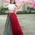 RED WHITE CROCHET EMBROIDERED WORK VISCOSE NAVRATRI STITCHED LEHENGA CHOLI