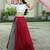 RED WHITE CROCHET EMBROIDERED WORK VISCOSE NAVRATRI STITCHED LEHENGA CHOLI