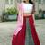 RED WHITE CROCHET EMBROIDERED WORK VISCOSE NAVRATRI STITCHED LEHENGA CHOLI