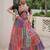 MULTICOLOR PRINT WITH EMBROIDERED WORK COTTON NAVRATRI STITCHED LEHENGA CHOLI