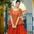 ORANGE EMBROIDERED WORK FENDY SILK ONAM  STITCHED LEHENGA CHOLI