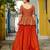 ORANGE EMBROIDERED WORK FENDY SILK ONAM  STITCHED LEHENGA CHOLI