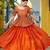 ORANGE EMBROIDERED WORK FENDY SILK ONAM  STITCHED LEHENGA CHOLI