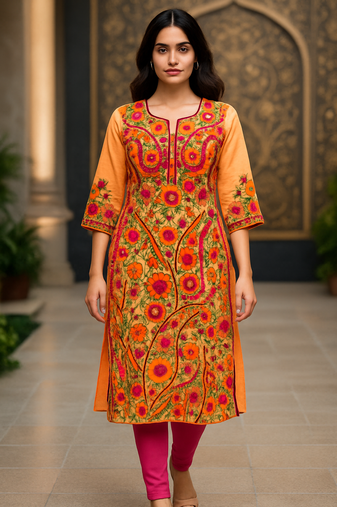 Embroidered Multicolor Kurta 