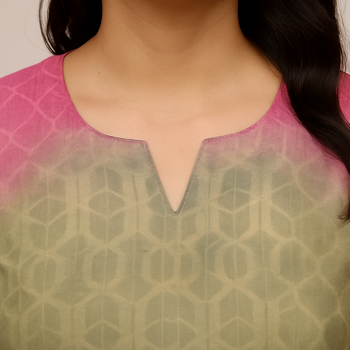 Tie & Dye Soft Block Printed Cotton Kurti 4