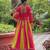 PINK YELLOW THREAD MIRROR EMBROIDERED ROMAN SILK STITCHED LEHENGA CHOLI
