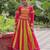 PINK YELLOW THREAD MIRROR EMBROIDERED ROMAN SILK STITCHED LEHENGA CHOLI