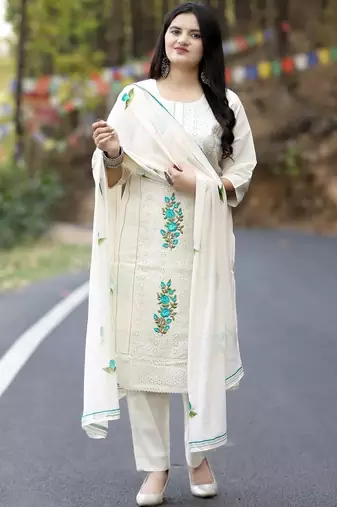 Premium quality beautiful cotton schiffli with lining kurta crafted pink floral with amazing embroidery work.