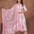 Premium quality beautiful pinkish hand block print cotton full flair anarkali sets