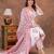 Premium quality beautiful pinkish hand block print cotton full flair anarkali sets
