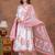 Premium quality beautiful pinkish hand block print cotton full flair anarkali sets