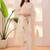 Premium quality beautiful ivory pastel garden threadwork mul chanderi suit