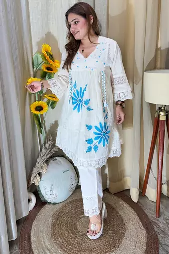 Jaipuri pure yellow cotton shiflly+lino fabric party wear dress with shiffon lahariya dupatta set