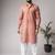 Light brown color blended linen weaved kurta for festive