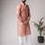 Light brown color blended linen weaved kurta for festive