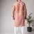 Light brown color blended linen weaved kurta for festive