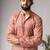 Light brown color blended linen weaved kurta for festive