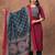 Yellow floral printed anarkali kurta set with dupatta
