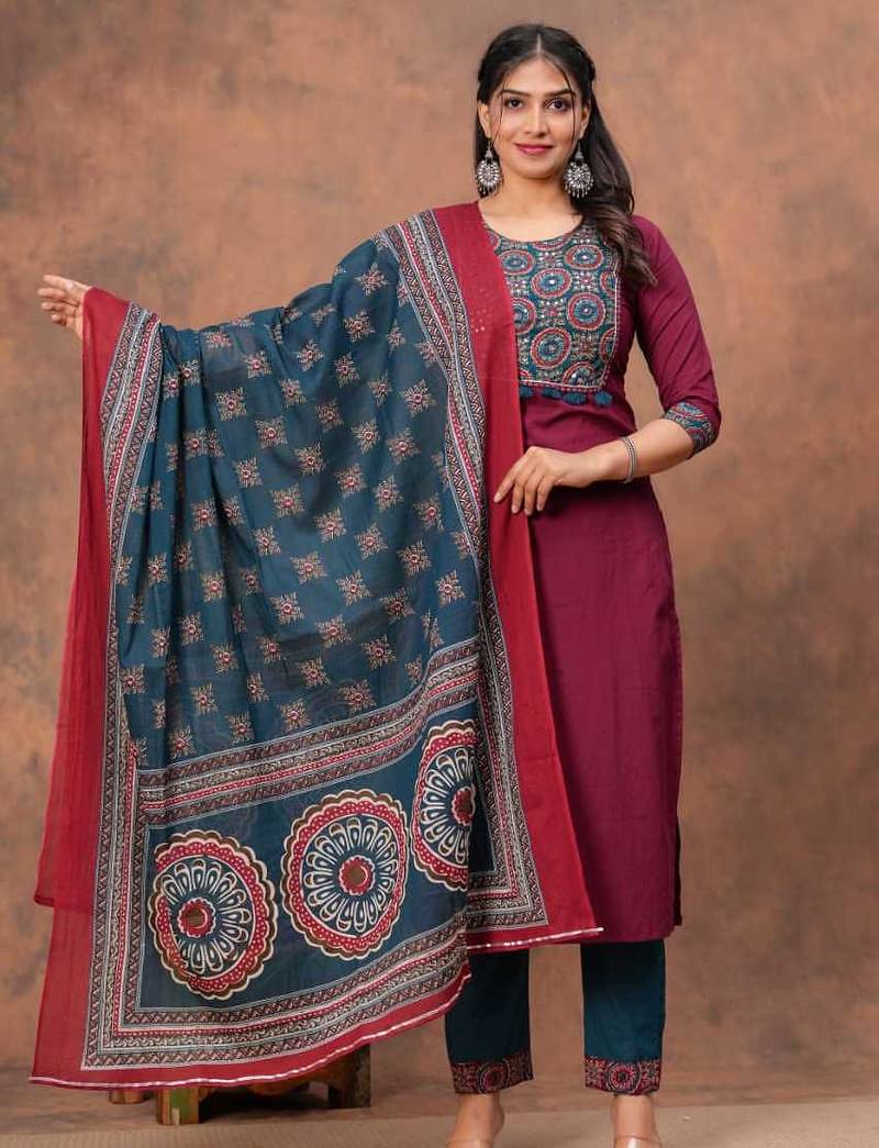 Yellow floral printed anarkali kurta set with dupatta