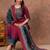 Yellow floral printed anarkali kurta set with dupatta