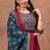 Yellow floral printed anarkali kurta set with dupatta