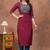 Yellow floral printed anarkali kurta set with dupatta