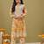 Hand embroidered floral printed yellow cotton lucknowi chikankari co-ord set