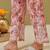 Hand embroidered floral printed peach cotton lucknowi chikankari co-ord set