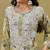 Hand embroidered floral printed green cotton lucknowi chikankari co-ord set