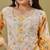 Hand embroidered floral printed yellow cotton lucknowi chikankari co-ord set