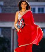 Red fendy satin saree
