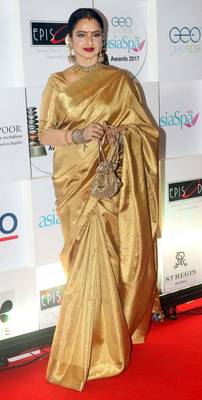 Golden Banarasi-Style Art Silk Saree with Blouse 1