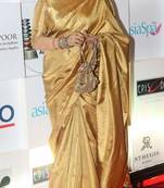 Golden Banarasi-Style Art Silk Saree with Blouse