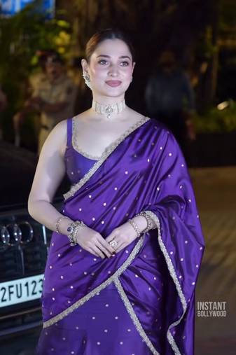 Voilet Classical Looks Woven Designer Silk Partywear Saree