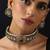 Gold plated green stone Kundan necklace set