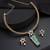 Gold plated green stone Kundan necklace set