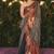 Brown ajrakh printed satin silk blend saree with blouse