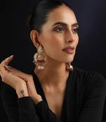 Gold plated kundan dangler earrings