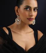 Gold plated silver kundan chandbali