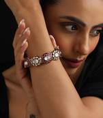 Gold plated multicolor kundan ring