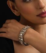 Gold plated kundan bangle