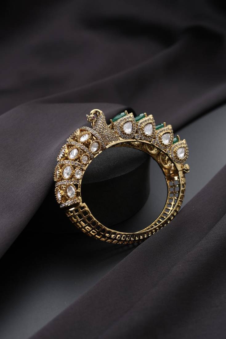 Gold plated kundan bangle