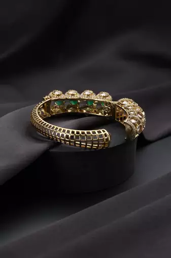 Gold plated kundan bangle