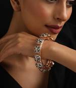 Gold plated kundan bangle