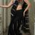 Black Pre-Draped Embroidered Saree Set With Sleeveless Blouse